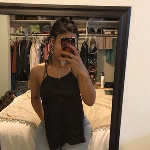 BLACK POLKA DOT TANK